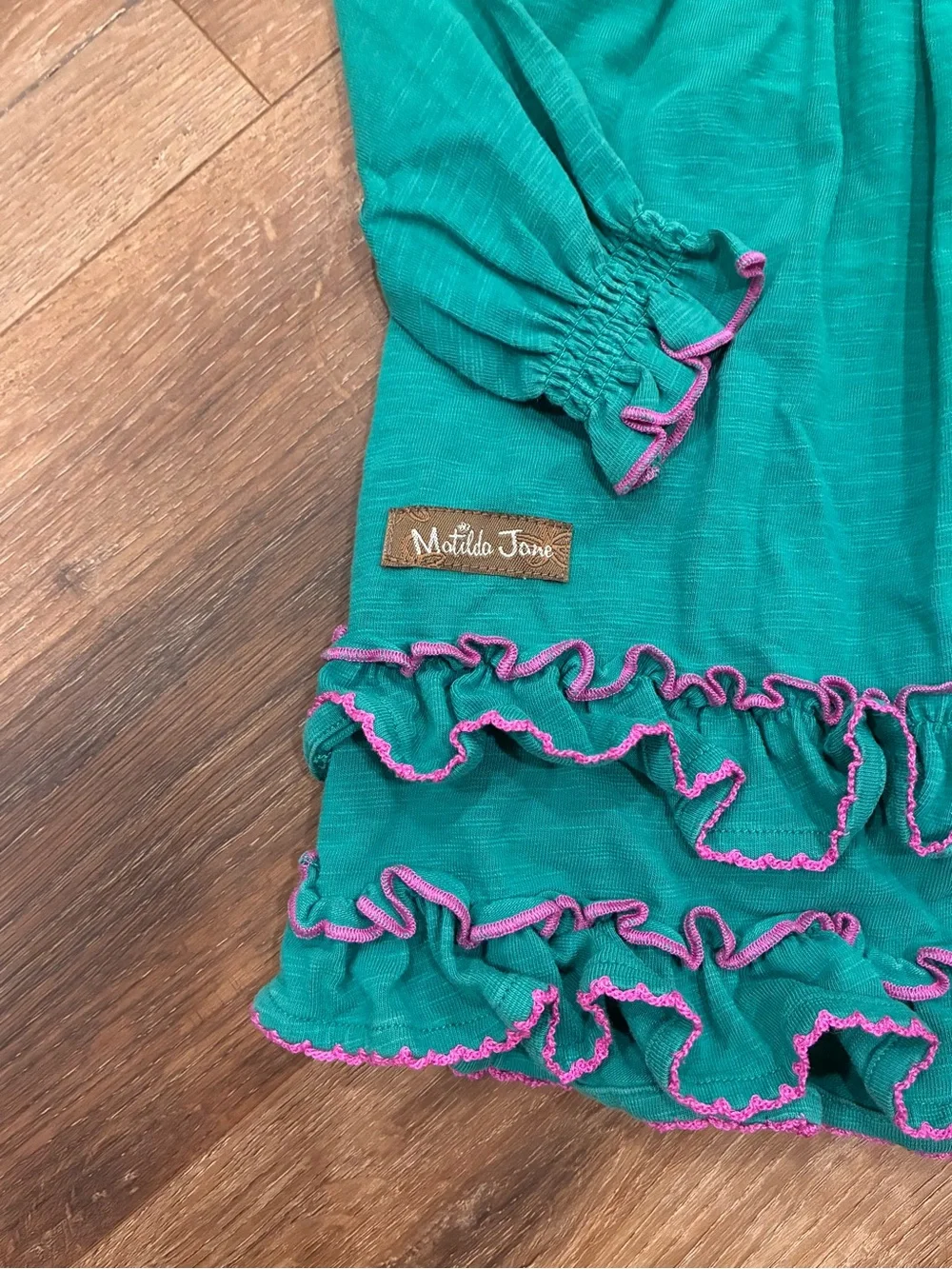 Matilda Jane Under The Leaves Dress Green Make Believe Holiday Christmas 6-12m